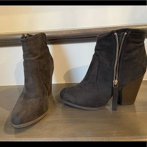 Grey ankle booties